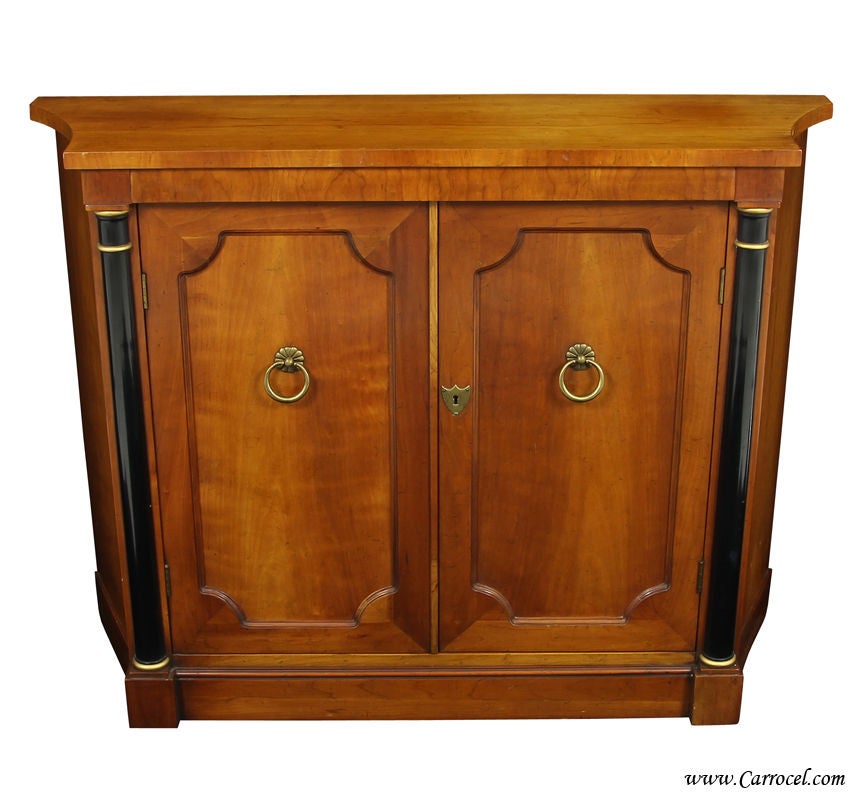 Cherry Wood Empire Style Console Commode Cabinet by Baker