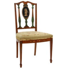 Antique Hand Painted Adams Style Accent Side Chair