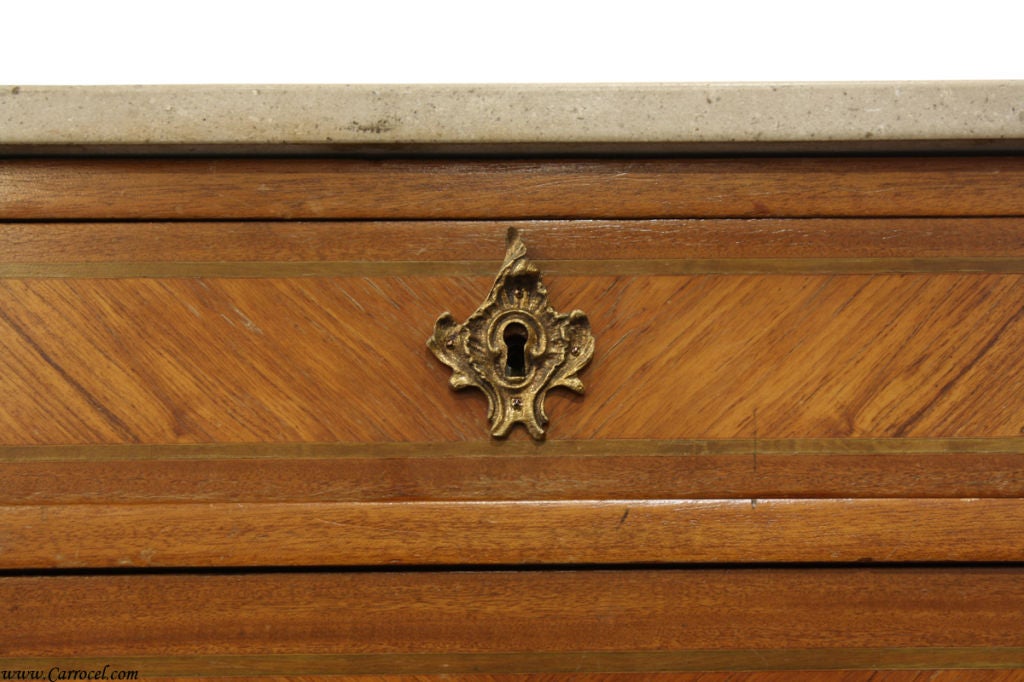 Mid-20th Century Antique Marble Top French Louis XVI Commode Chest by L. Alavoine