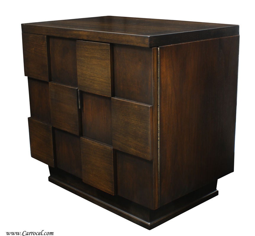 Modern Art Deco Mid Century Espresso Nightstands Cabinets