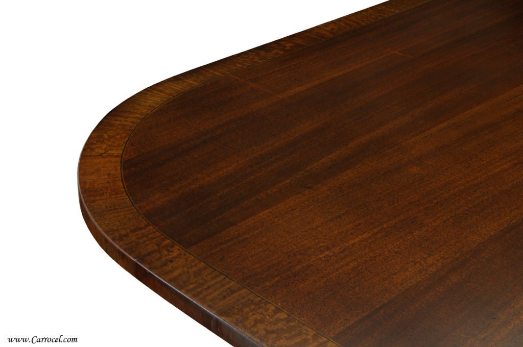 Antique Mahogany & Satinwood Duncan Phyfe American Dining Table