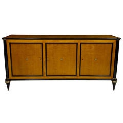 Vintage Art Deco Tiger Maple Sideboard Buffet from France