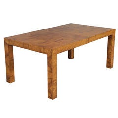 Milo Baughman Burled Walnut Dining Table