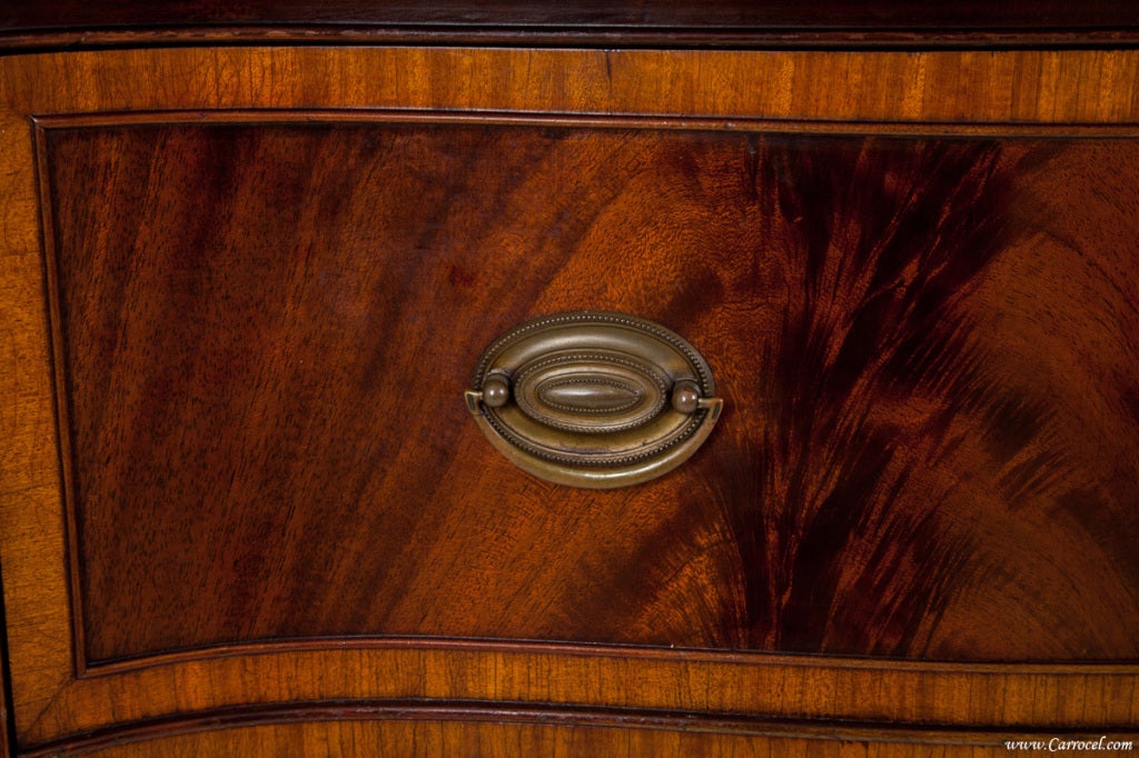 American Federal Style Crotch Mahogany Inlaid Antique Sideboard Buffet