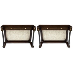 Empire Pr Antique Entrance Console Hall Tables with Gilding