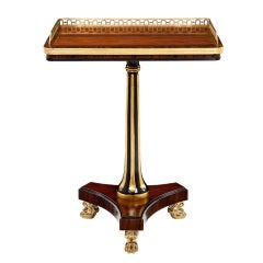 Vintage Rosewood Gilded Pedestal Occassional EJ Victor Sofa End Table