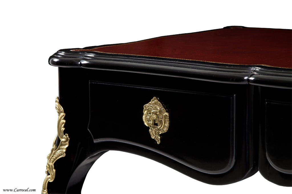Contemporary La Boheme Black Lacquer Louis XV RALPH LAUREN Office Desk