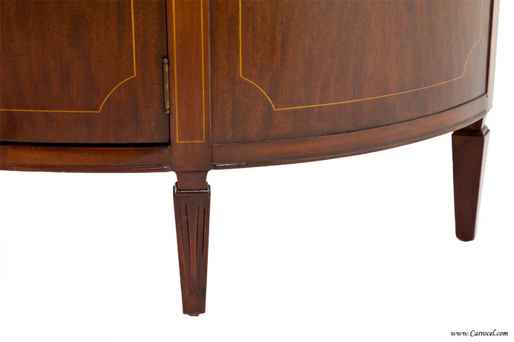 Antique American Mahogany Server Federal Demi Lune Commode 4