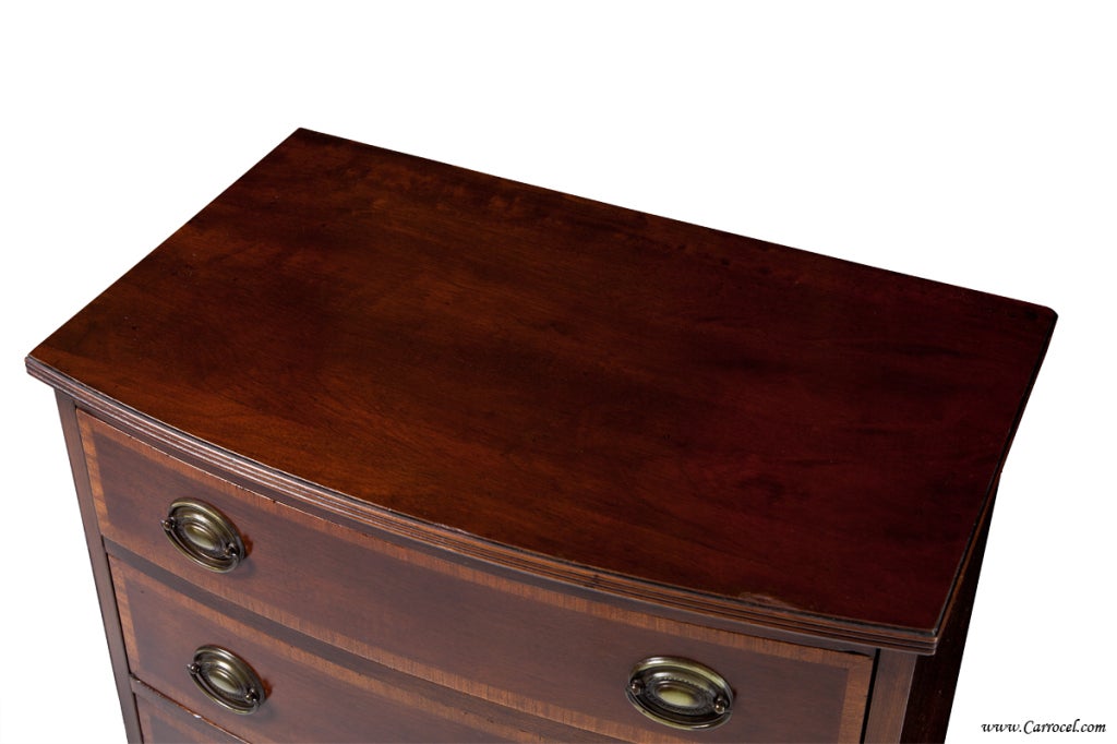 Mid-20th Century Pair of Antique Mahogany Federal Chests of Drawers Nightstands