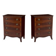 Pair of Vintage Mahogany Federal Chests of Drawers Nightstands