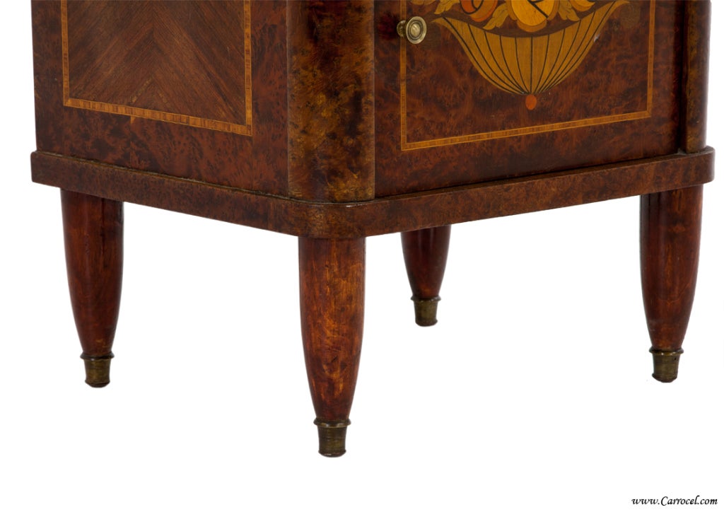 Antique Rosewood/Walnut Marble Top End Table Nightstand - France 4