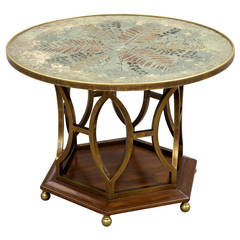 Hollywood Regency Style Round Cocktail Coffee Table