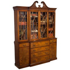 Vintage Mahogany Beacon Hill of Boston Original Breakfront 6