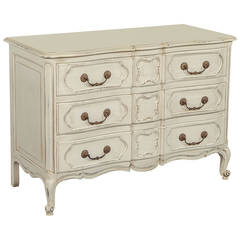 French Provincial  Ivory Serpentine Commode