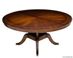 Round Cherry Dining Table with Diamond Inlay - Made in NC