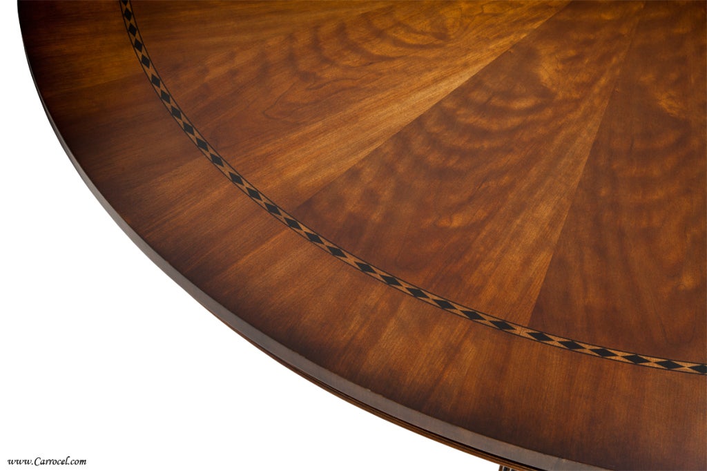 Round Cherry Dining Table with Diamond Inlay - Made in NC 1