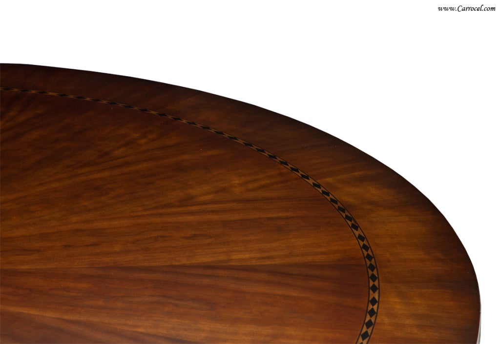 Round Cherry Dining Table with Diamond Inlay - Made in NC 3