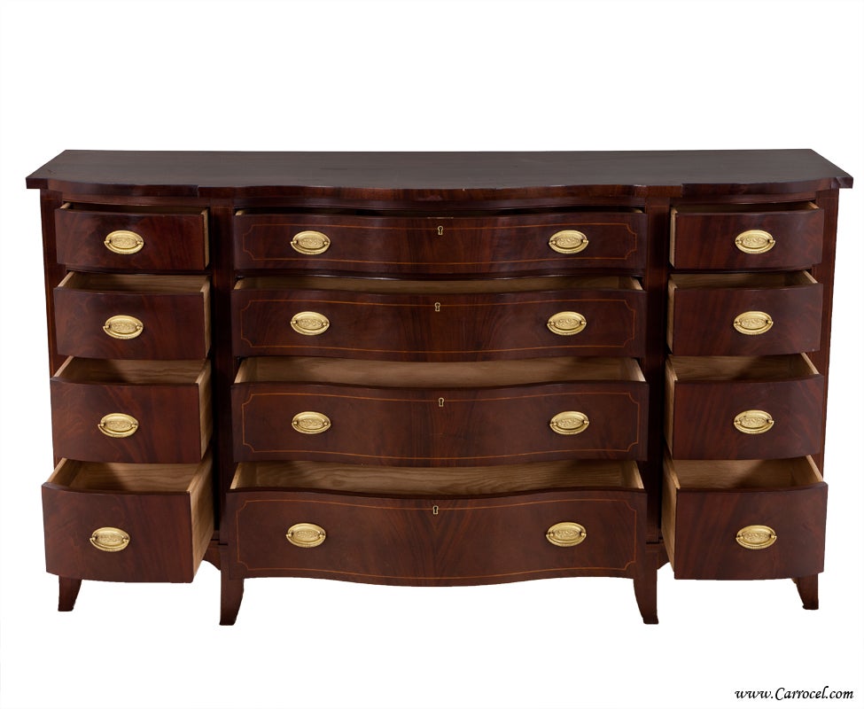 Mahogany Federal Serpentine Bedroom Dresser by HICKORY CHAIR at 1stDibs