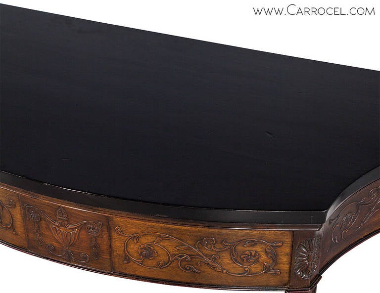 Hepplewhite Antique Carved, Two-Tone Console Table