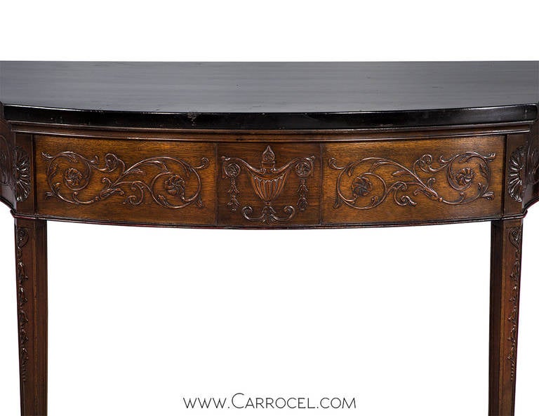 Antique Carved, Two-Tone Console Table In Excellent Condition In North York, ON