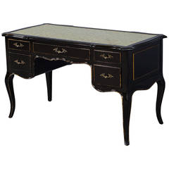 Vintage Louis XV Style Bureau Plat with Encrusted Shell Top