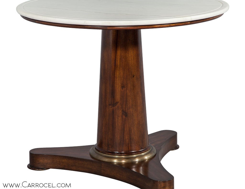 20th Century Empire Style Marble Top Center Table