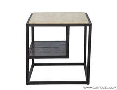 Stone Top Metal Side Table