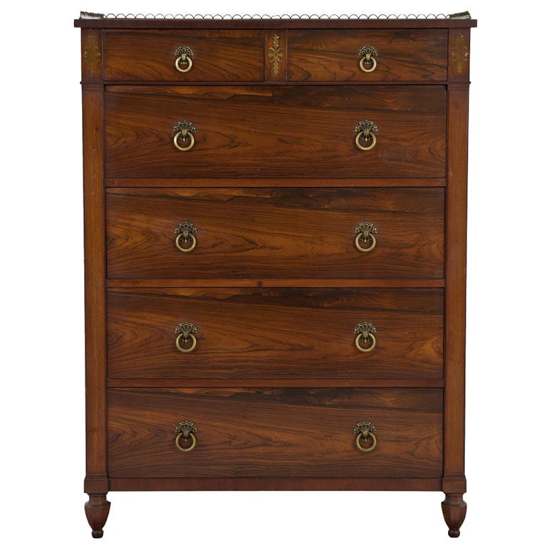 Antique Rosewood Chest of Drawers Dresser Highboy