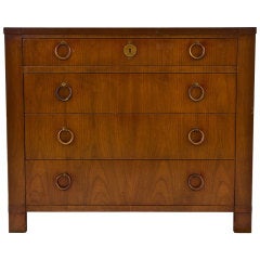 Neoclassic Cherry Wood Commode Chest of Drawers by Baker