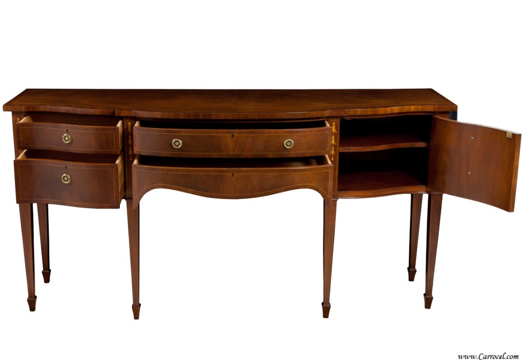 Made by Karges out of Indiana, this sideboard is part of a rare class - a category of furniture that is a notch above the finest made pieces.  Karges has been creating hand-made pieces of the highest quality for over a 100 years and this piece is no