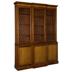 Vintage Walnut Display China Cabinet Office Bookcase by BAKER FURNITURE