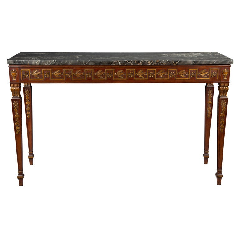 Antique Marble Top Mahogany Gilded Console Hall Entrance Table at 1stDibs antique marble top