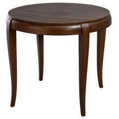 Antique Art Deco French Walnut Round End Table Table fr. France