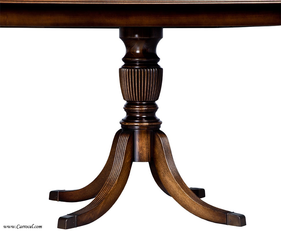 Custom Double Pedestal Mahogany and Satinwood Dining Table 5