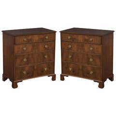 Pair of American Book matched Mahogany Commode Chests