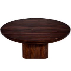 Art Deco Style Round Macassar Ebony Coffee Table