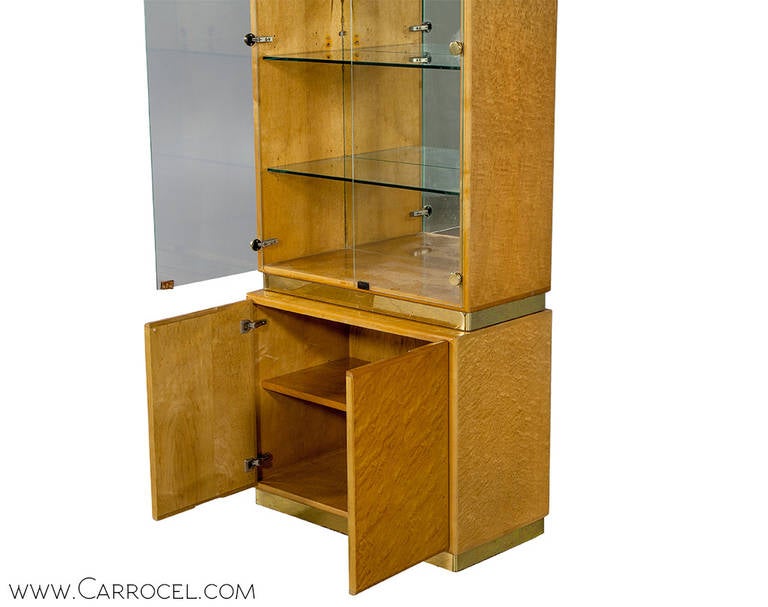Pair of Milo Baughman Armoire Display Cabinets In Good Condition In North York, ON
