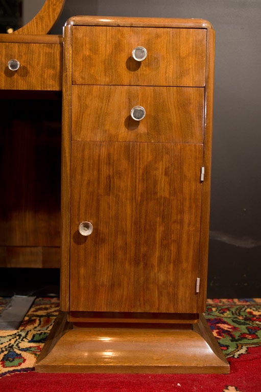 Mid-20th Century Antique Rosewood Art Deco Vanity Desk from France 1930s