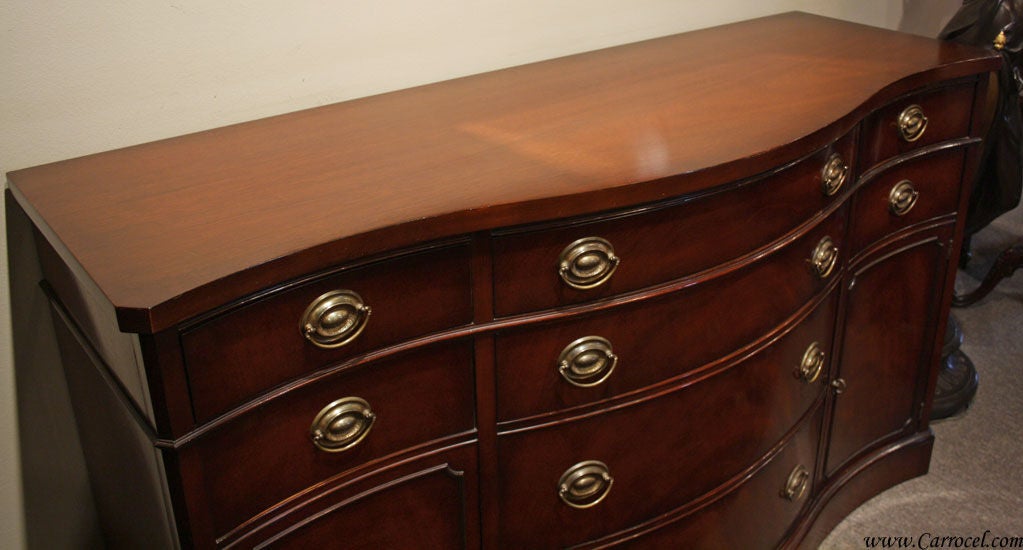 Antique Solid Mahogany Sideboard Buffet by Drexel 1