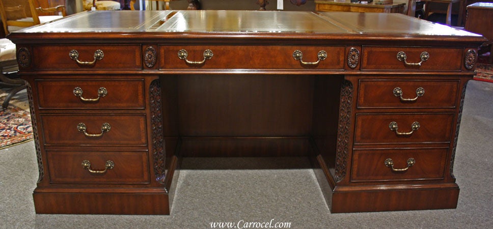 executive office desk with leather top
