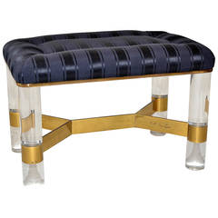 Bench in Brass and Lucite by Karl Springer
