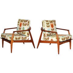 Pair of 1950's Danish Modern Lounge Chairs
