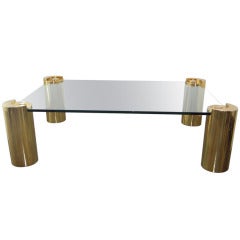 Brass and Glass Coffee Table by Karl Springer