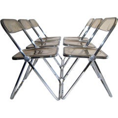 Set of 6 "Plia" Acrylic Chairs by Giancarlo Piretti for Castelli