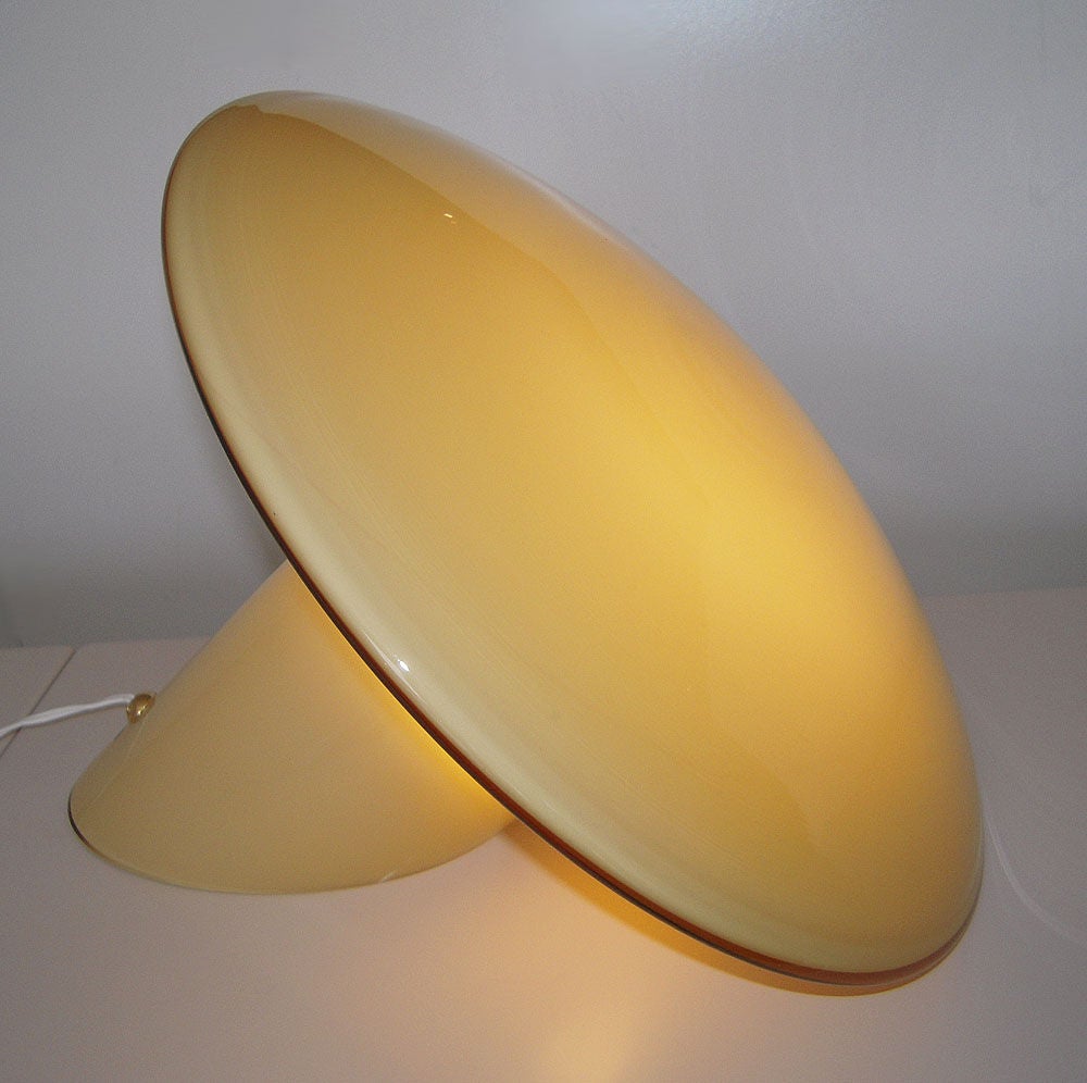 Italian Glass Table Lamp 'Candia' by Vistosi, 1970s In Good Condition In Fort Lauderdale, FL