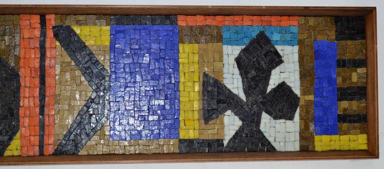 Mid-Century Modern Framed Tile Mosaic by Evelyn Ackerman