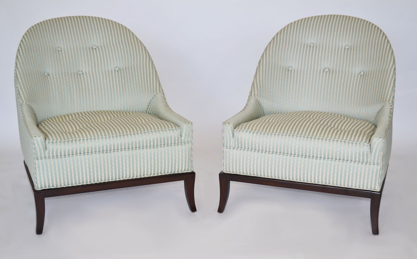Pair of Rare Slipper Chairs by T.H. Robsjohn-Gibbings