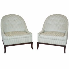 Pair of Rare Slipper Chairs by T.H. Robsjohn-Gibbings