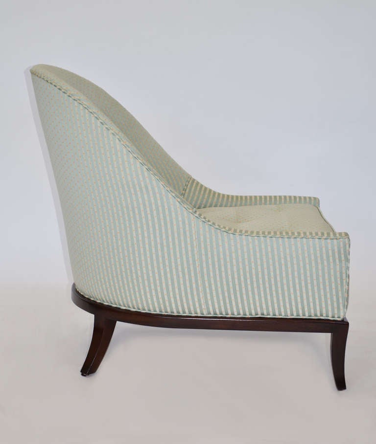Mid-20th Century Pair of Rare Slipper Chairs by T.H. Robsjohn-Gibbings