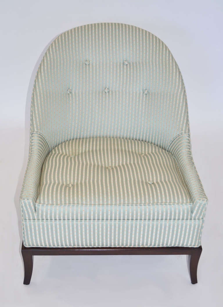 Upholstery Pair of Rare Slipper Chairs by T.H. Robsjohn-Gibbings